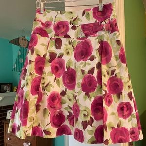 Charles Gray London Rose Print Summer Skirt, Size 8